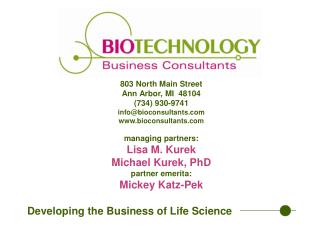 Developing the Business of Life Science