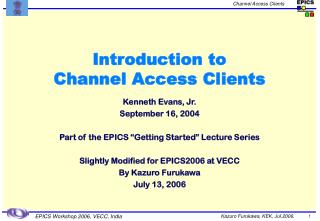 Introduction to Channel Access Clients