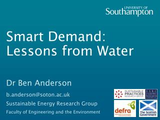 Smart Demand: Lessons from Water