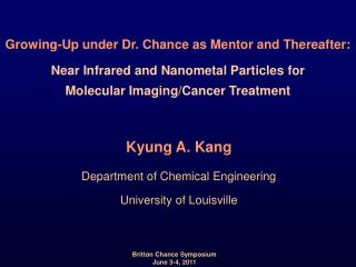 Kyung A. Kang Department of Chemical Engineering University of Louisville