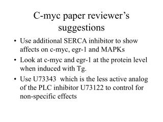 C-myc paper reviewer’s suggestions