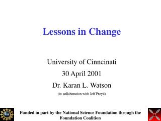 Lessons in Change