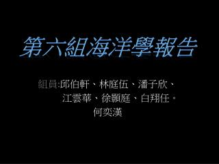 組員 : 邱伯軒、林庭伍、潘子欣、 江雲華、徐顥庭、白翔任。 何奕漢