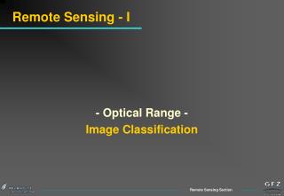 Remote Sensing - I