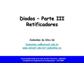 Diodos – Parte III Retificadores