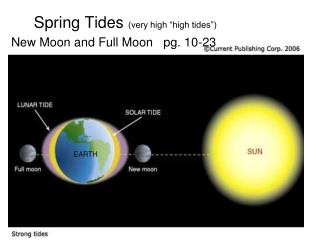 Spring Tides (very high “high tides”) New Moon and Full Moon pg. 10-23
