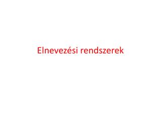 Elnevezési rendszerek