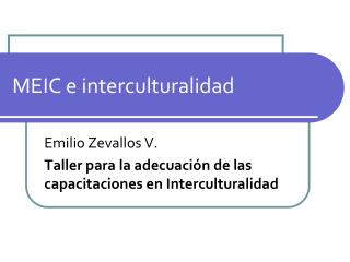 MEIC e interculturalidad