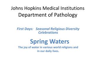 Johns Hopkins Medical Institutions Department of Pathology