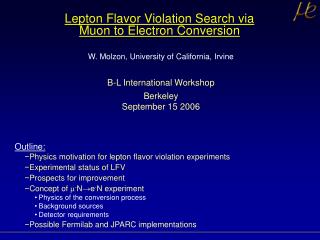 Lepton Flavor Violation Search via Muon to Electron Conversion