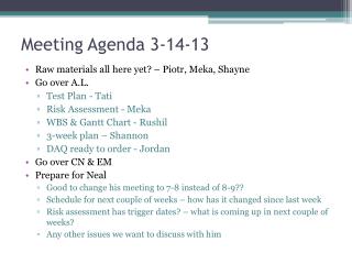 Meeting Agenda 3-14-13