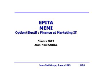 EPITA MEMI Option/Electif : Finance et Marketing IT