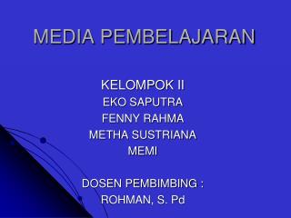 MEDIA PEMBELAJARAN