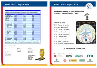 Vi ønsker deltakere og publikum velkommen til FIRST LEGO League-turnering i Agder