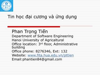 Tin học đại cương và ứng dụng