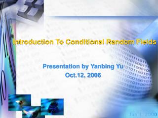 Introduction To Conditional Random Fields