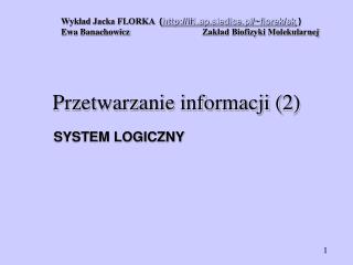 Przetwarzanie informacji (2)