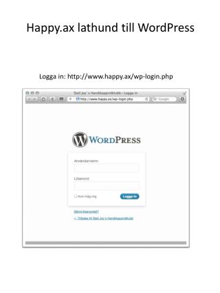 Logga in: happy.ax / wp-login.php
