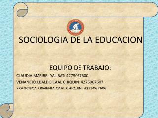 SOCIOLOGIA DE LA EDUCACION