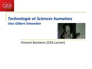 Technologie et Sciences humaines chez Gilbert Simondon