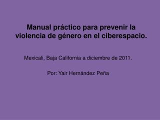 Manual práctico para prevenir la violencia de género en el ciberespacio.