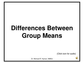 Differences Between Group Means