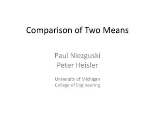 Comparison of Two Means