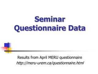 Seminar Questionnaire Data