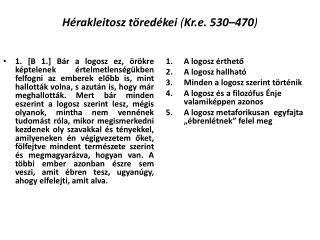 Hérakleitosz töredékei ( Kr.e. 530–470 )