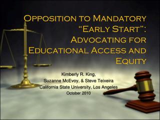 Opposition to Mandatory “Early Start”: Advocating for Educational Access and Equity