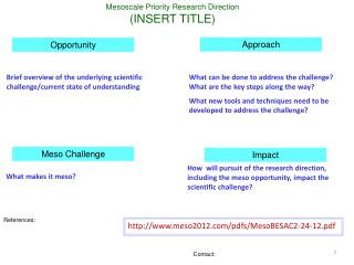 Mesoscale Priority Research Direction (INSERT TITLE)