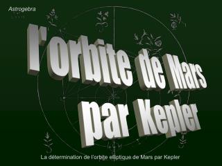 l'orbite de Mars par Kepler