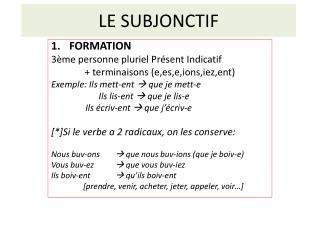 LE SUBJONCTIF