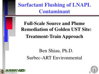 Surfactant Flushing of LNAPL Contaminant