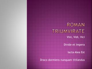 Roman triumvirate