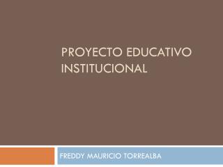 PROYECTO EDUCATIVO INSTITUCIONAL