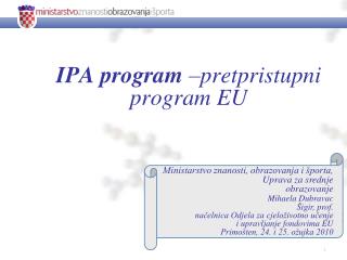 IPA program – pretpristupni program EU