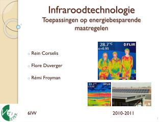 Infraroodtechnologie Toepassingen op energiebesparende maatregelen