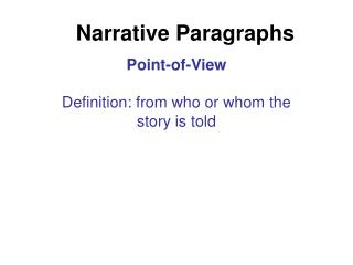 Narrative Paragraphs