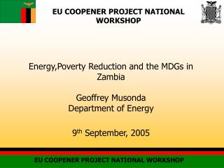 EU COOPENER PROJECT NATIONAL WORKSHOP