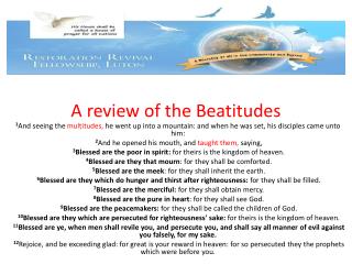 A review of the Beatitudes