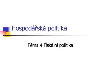 Hospodářská politika