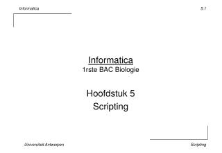 Informatica 1rste BAC Biologie