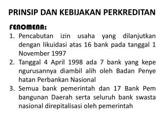 PRINSIP DAN KEBIJAKAN PERKREDITAN