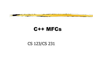 C++ MFCs