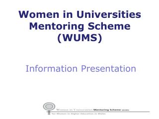 Women in Universities Mentoring Scheme (WUMS)