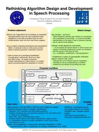 Rethinking Algorithm Design and Development in Speech Processing