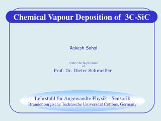 Rakesh Sohal Under the Supervision of Prof. Dr. Dieter Schmeißer