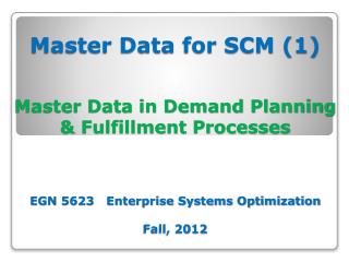 Master Data Overview