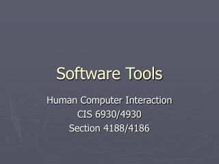 Software Tools